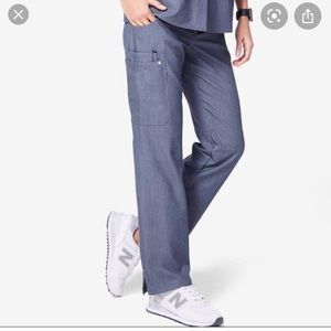 Figs heather denim Kade scrub pants